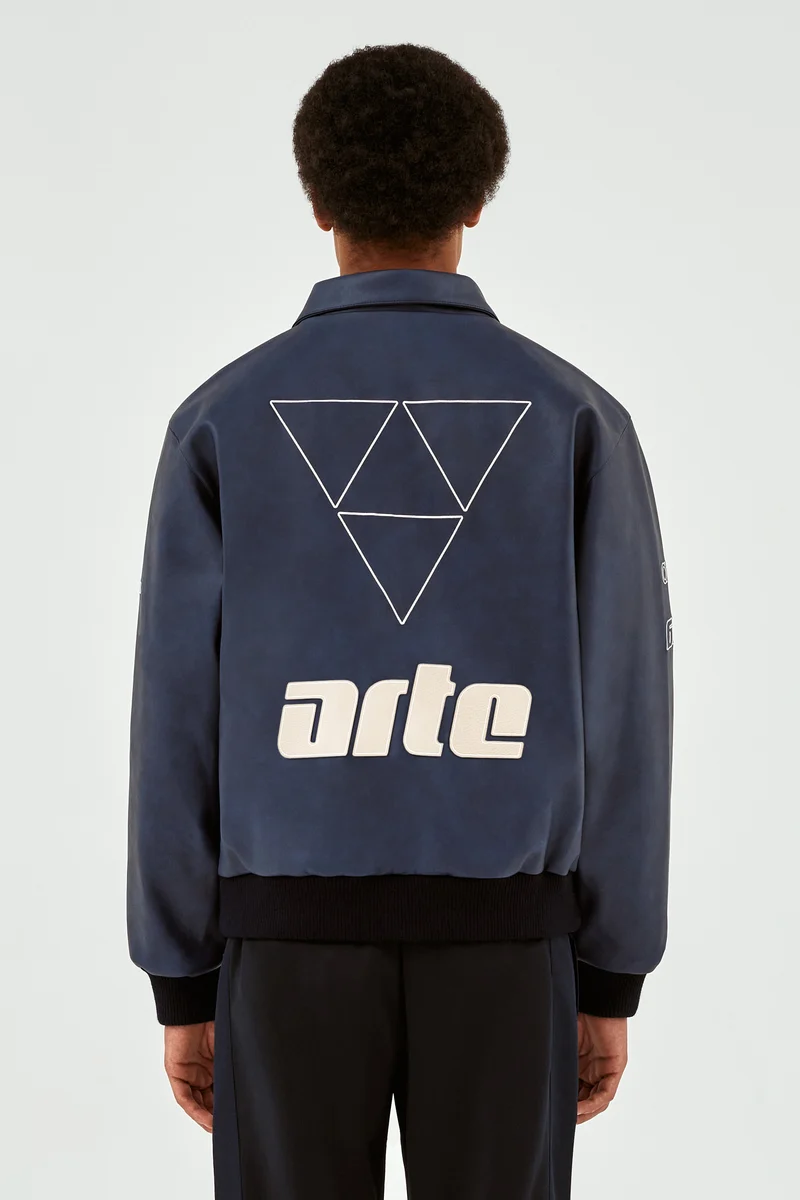 667 Veste en cuir - Marine
