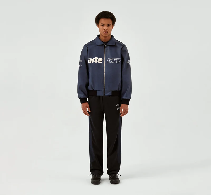 667 Veste en cuir - Marine