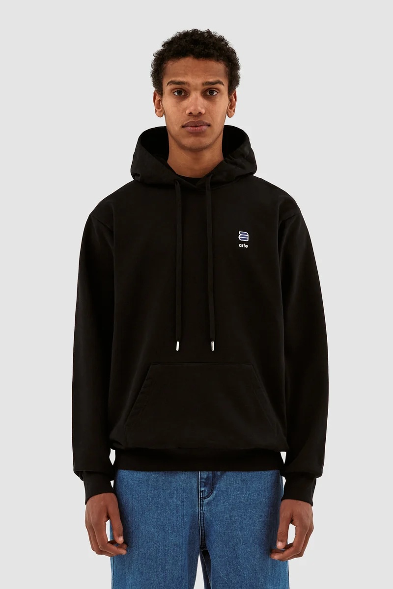 Sweat à capuche avec logo Harmon A - Noir