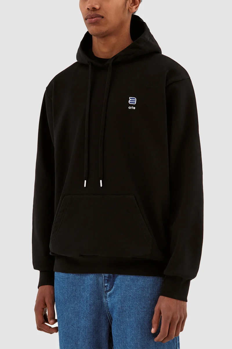 Sweat à capuche avec logo Harmon A - Noir