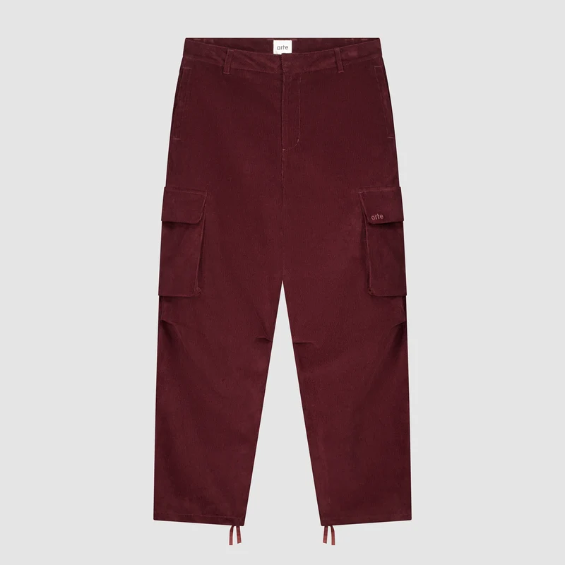 Pantalon cargo en velours côtelé - Bordeaux