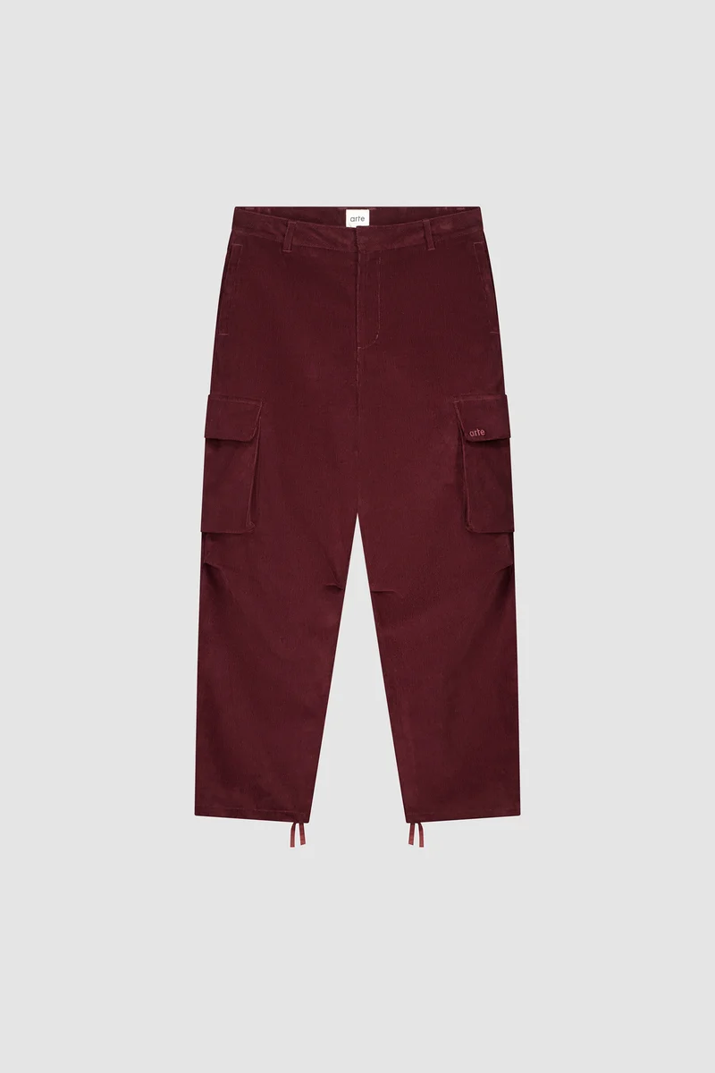 Pantalon cargo en velours côtelé - Bordeaux