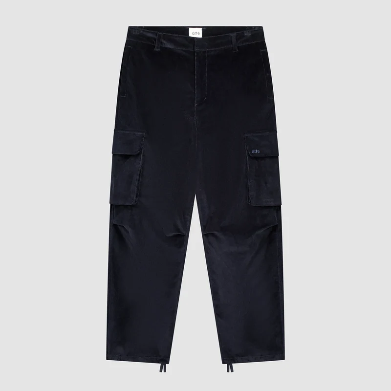 Pantalon cargo en velours côtelé - Marine