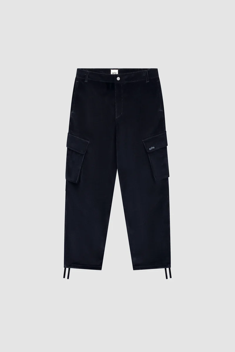 Pantalon cargo en velours côtelé - Marine