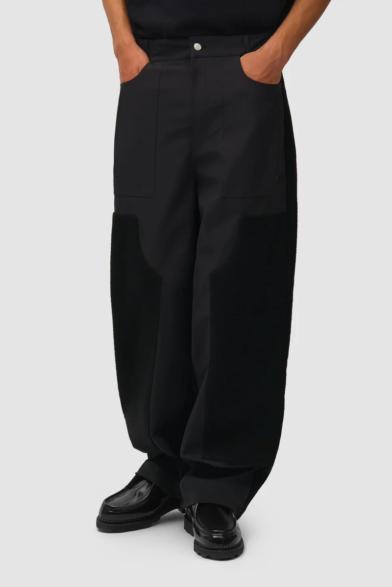 Pantalon combiné nylon/laine - Noir