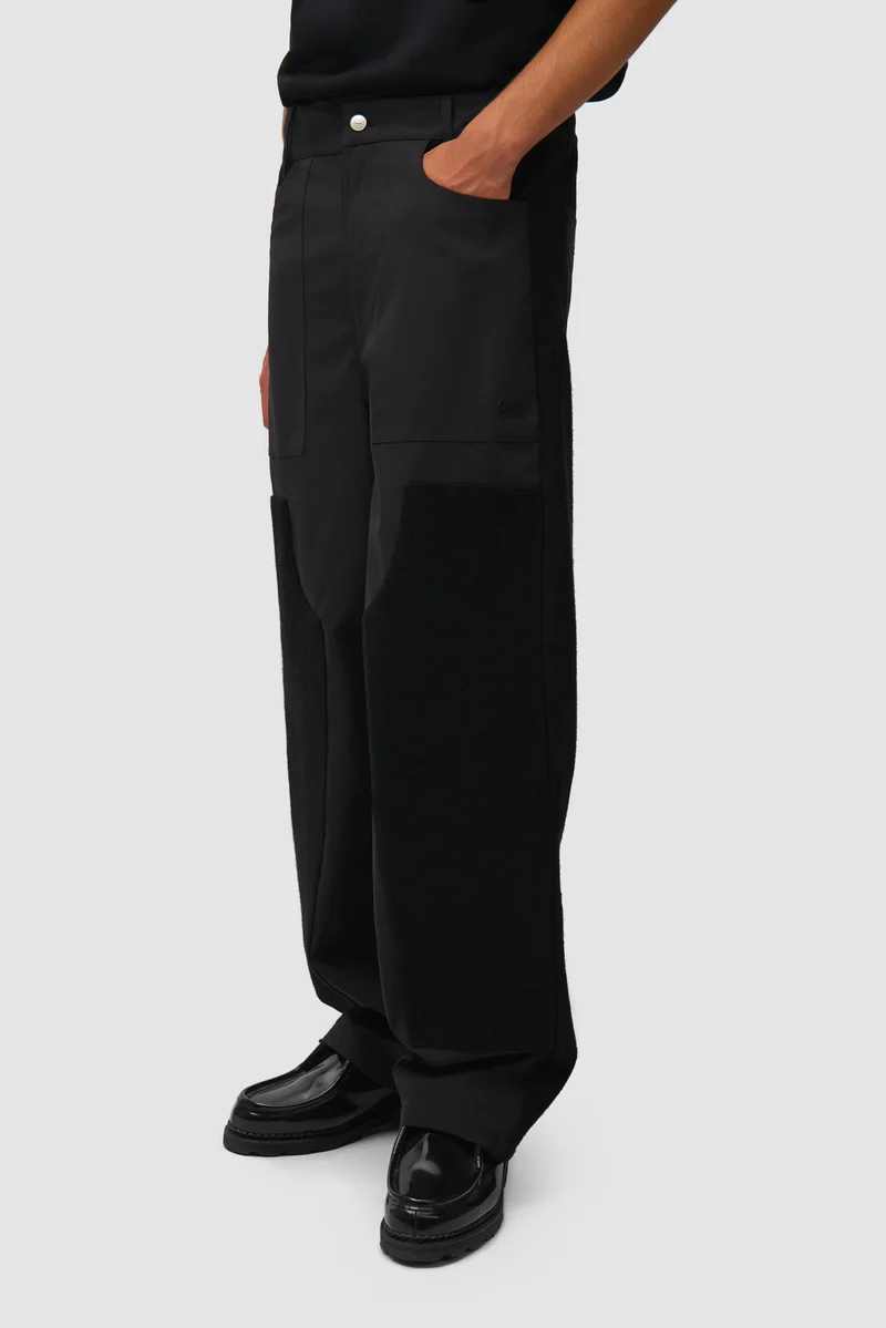 Pantalon combiné nylon/laine - Noir