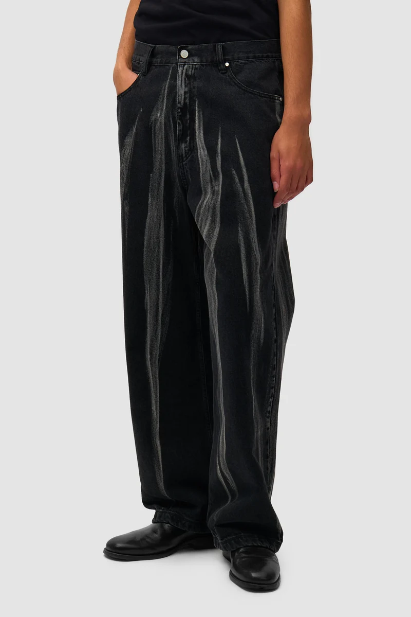 Pantalon en jean délavé - Denim noir
