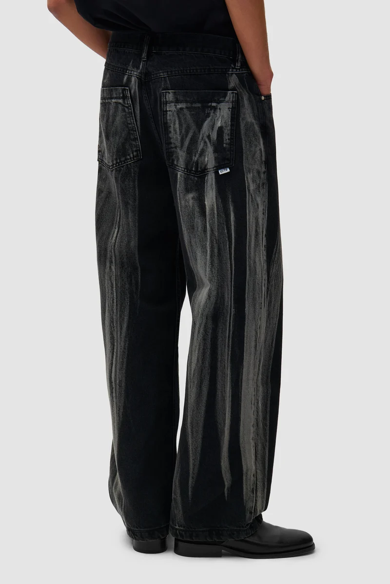 Pantalon en jean délavé - Denim noir
