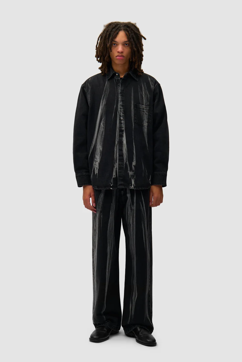 Pantalon en jean délavé - Denim noir