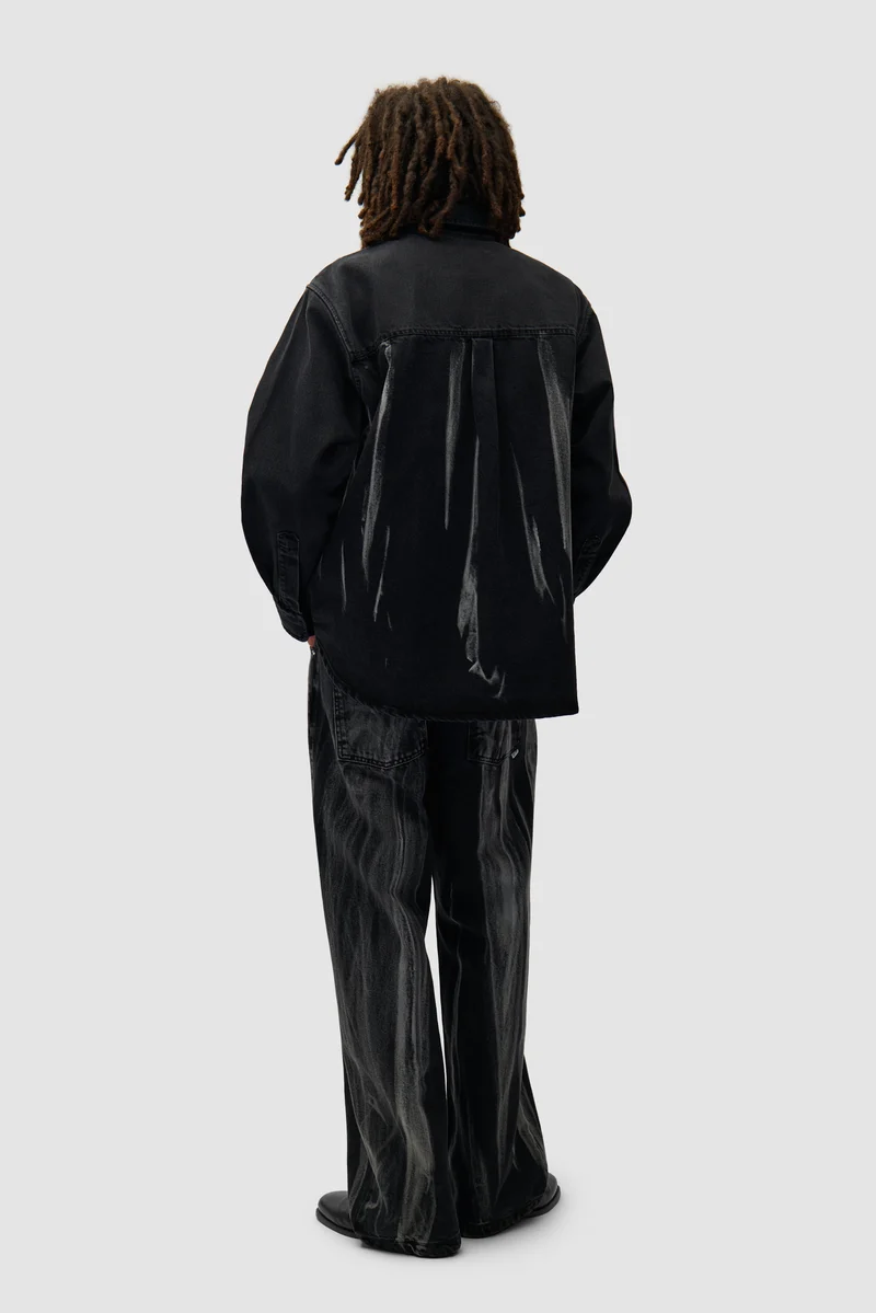 Pantalon en jean délavé - Denim noir