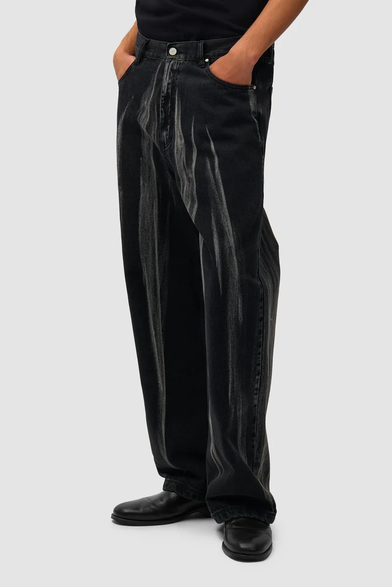 Pantalon en jean délavé - Denim noir