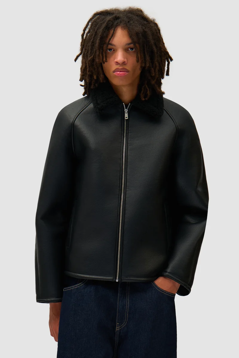 Veste en shearling - Noir