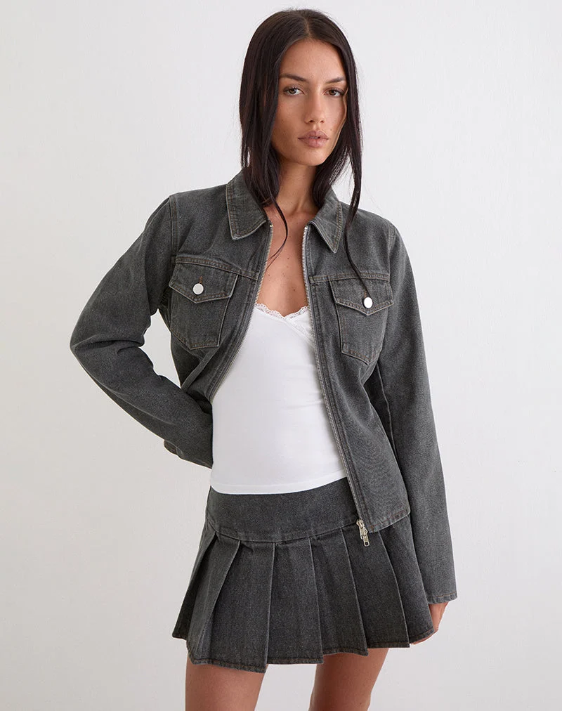 Veste Rohana en denim gris délavé