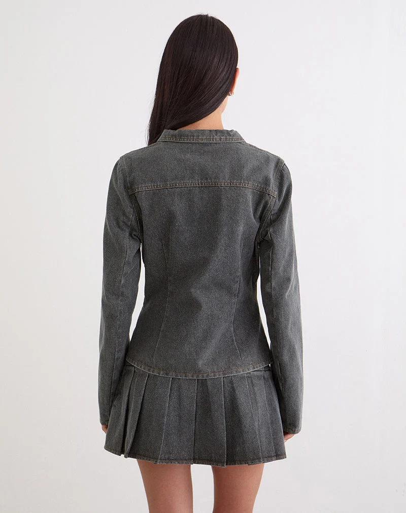 Veste Rohana en denim gris délavé