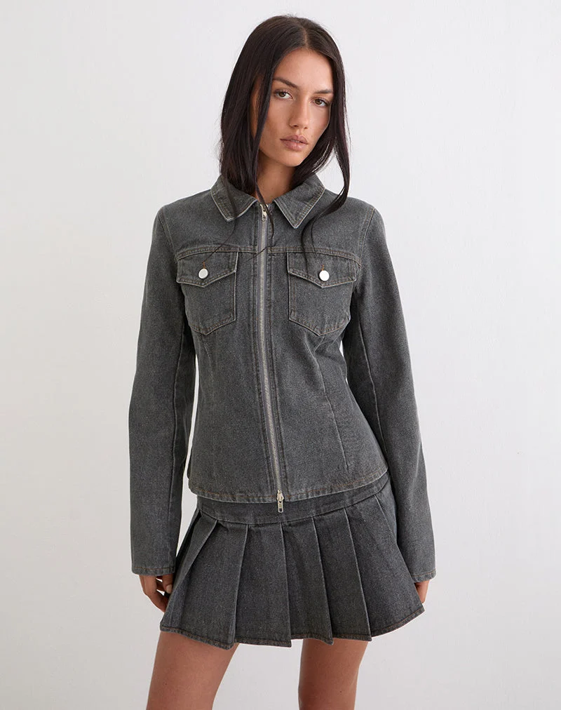 Veste Rohana en denim gris délavé
