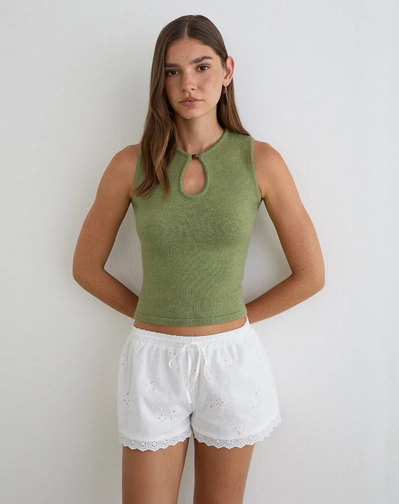 Shorty Judy en broderie blanche