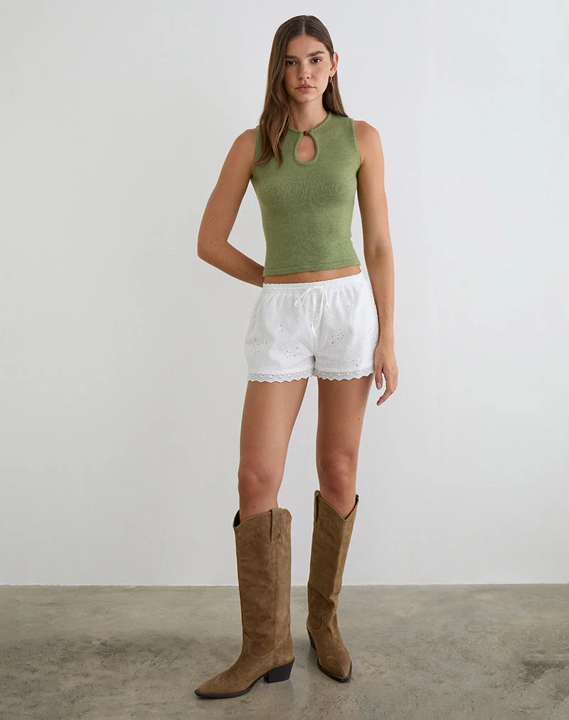 Shorty Judy en broderie blanche