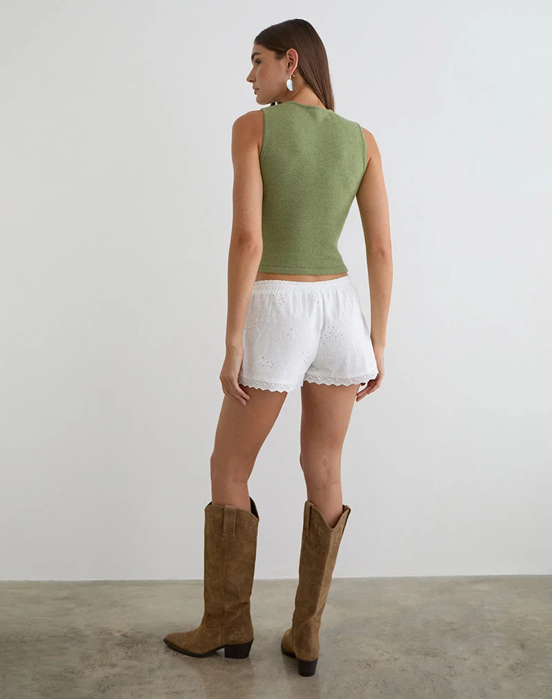 Shorty Judy en broderie blanche