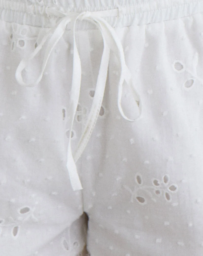 Shorty Judy en broderie blanche