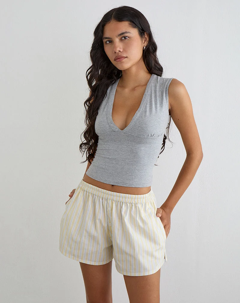 Short Laboxe à rayures « Candy Stripe » jaune