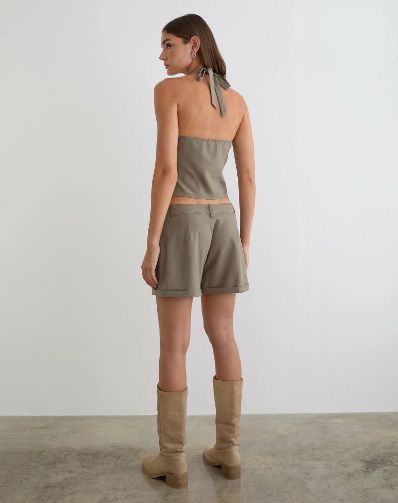 Short Miluta, coupe ajustée, beige foncé