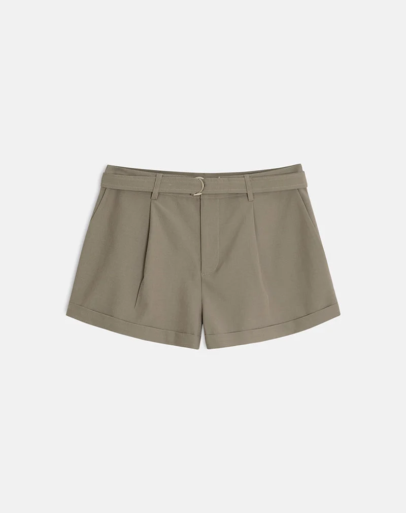 Short Miluta, coupe ajustée, beige foncé