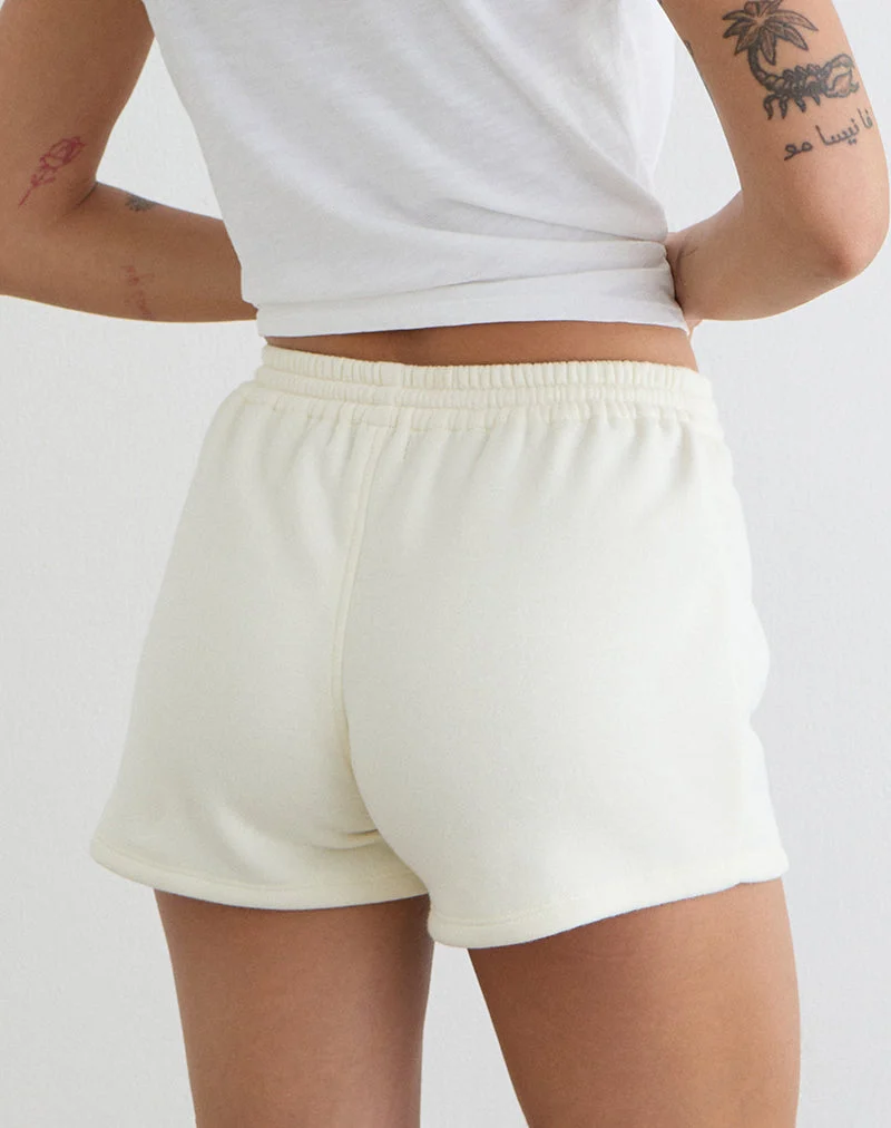 Short Lecent « Winter White » avec broderie « M » ton sur ton