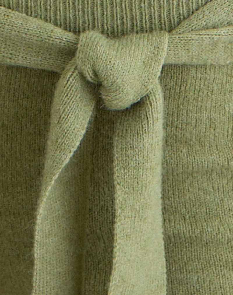 Shorty Jarona avec ceinture à nouer, en maille olive