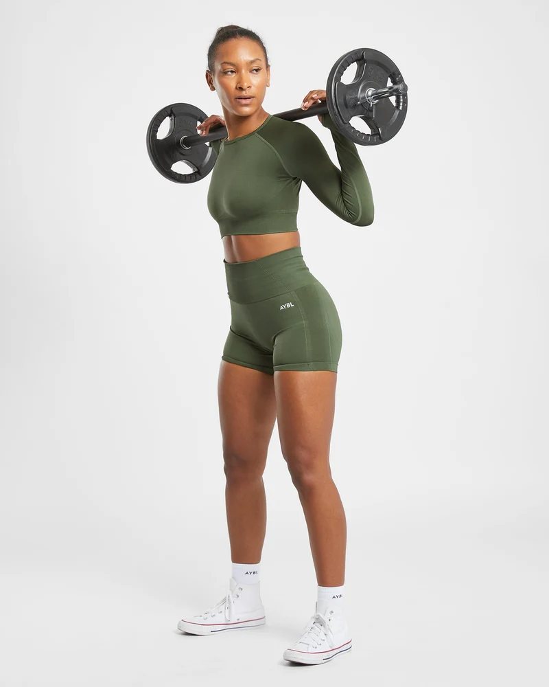 Empower Seamless Shorts - Khaki Vert