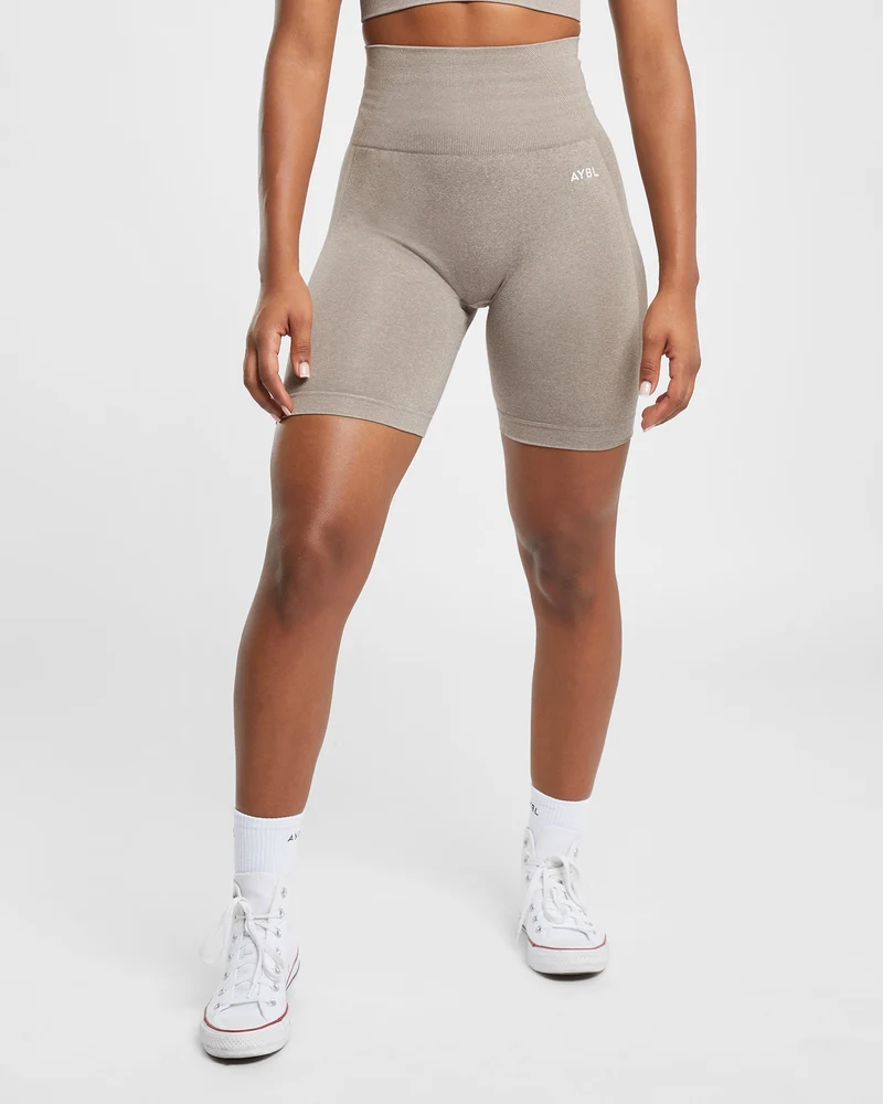 Empower Seamless Cycling Shorts - Taupe Marl