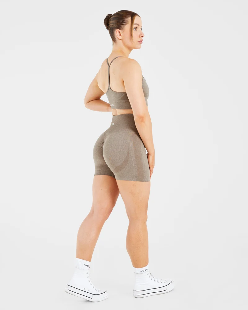 Empower Seamless Shorts - Taupe Marl
