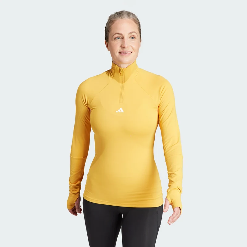 adidas Womens Techfit COLD.RDY 1/4 Zip Long Sleeve Training T