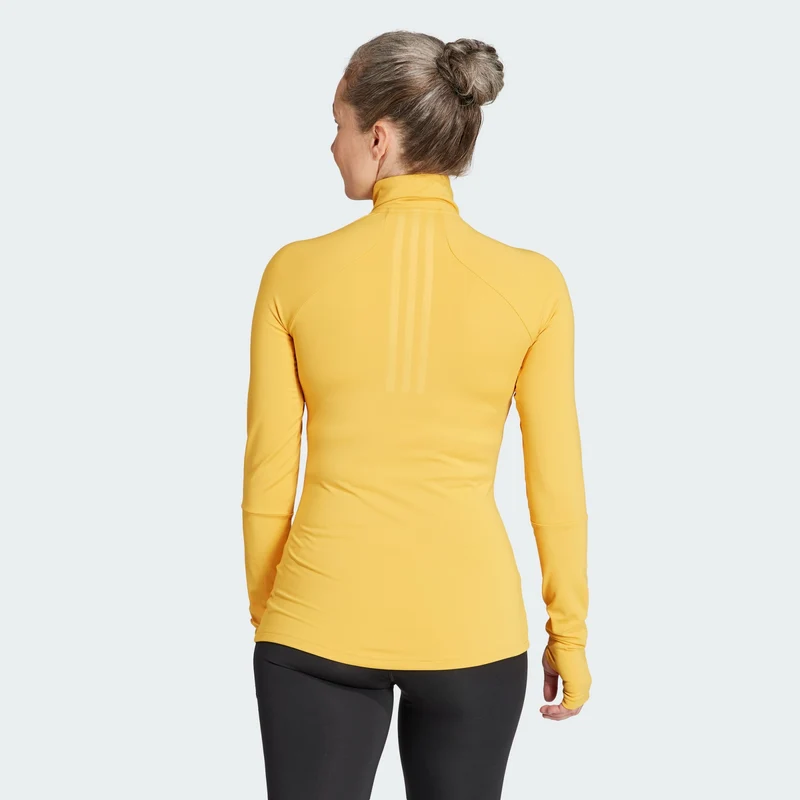 adidas Womens Techfit COLD.RDY 1/4 Zip Long Sleeve Training T