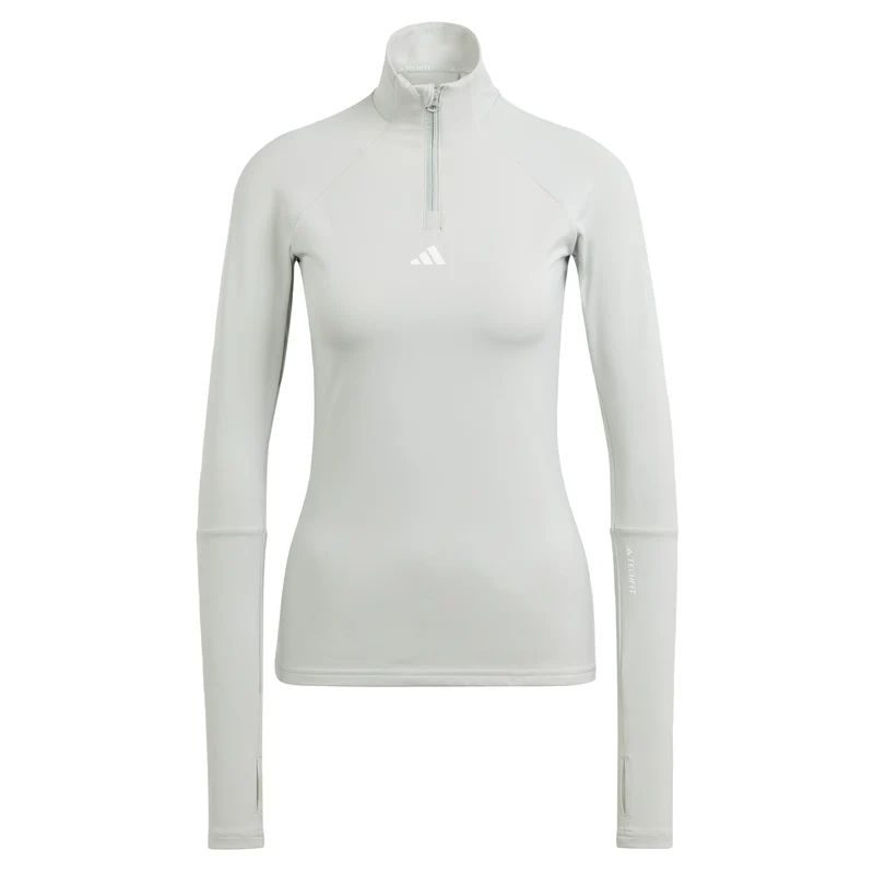 adidas Womens Techfit COLD.RDY 1/4 Zip Long Sleeve Training T