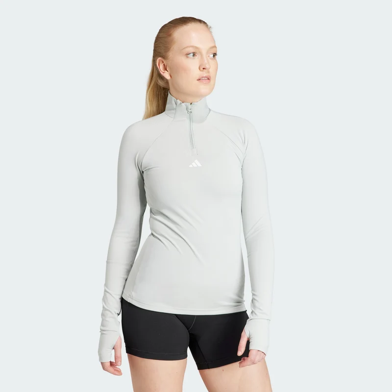 adidas Womens Techfit COLD.RDY 1/4 Zip Long Sleeve Training T