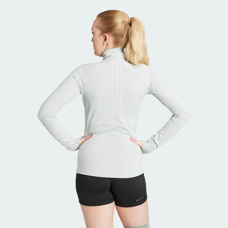 adidas Womens Techfit COLD.RDY 1/4 Zip Long Sleeve Training T