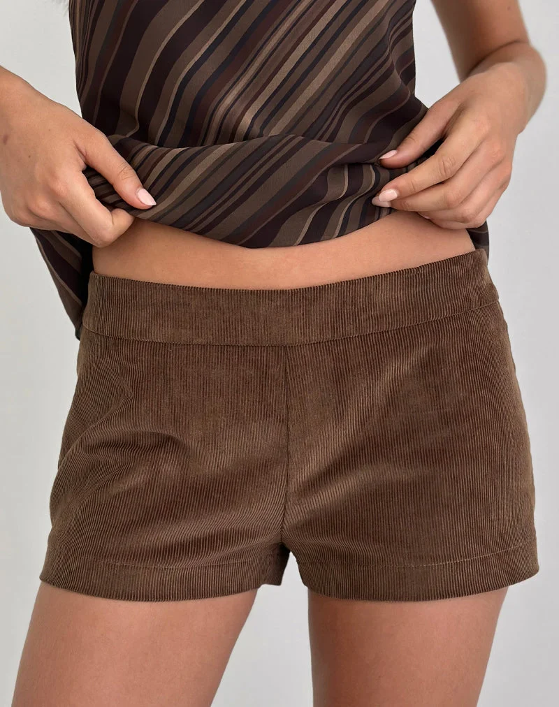 Blazira Short en velours côtelé marron