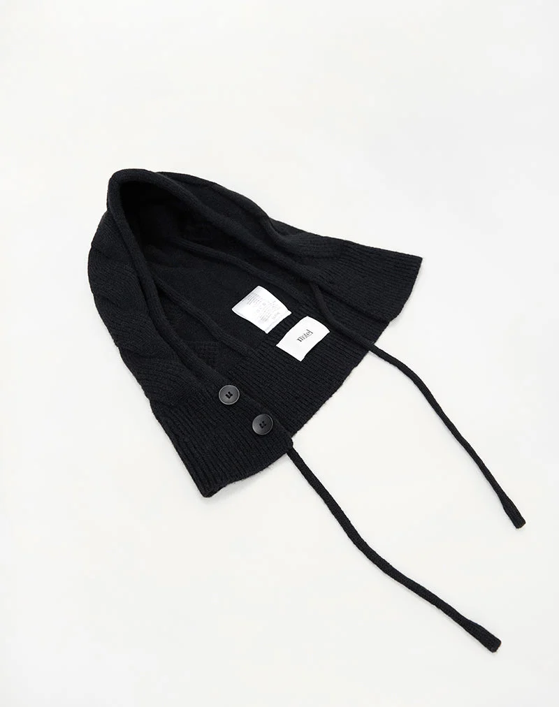 Bonnet à capuche en tricot noir