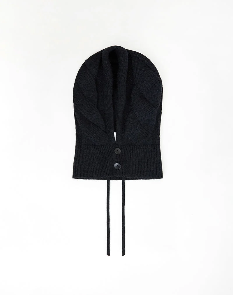 Bonnet à capuche en tricot noir