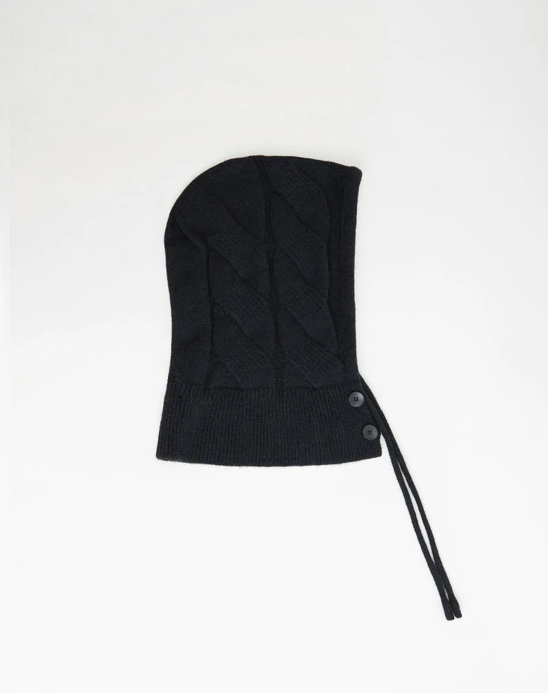 Bonnet à capuche en tricot noir