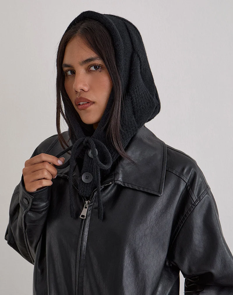 Bonnet à capuche en tricot noir