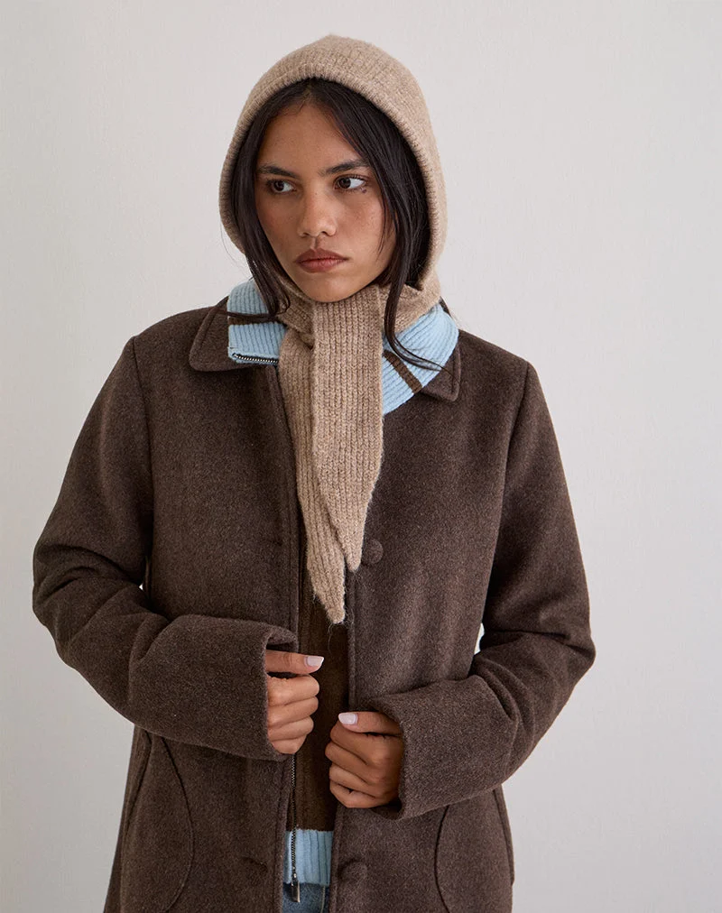 Bonnet en tricot beige