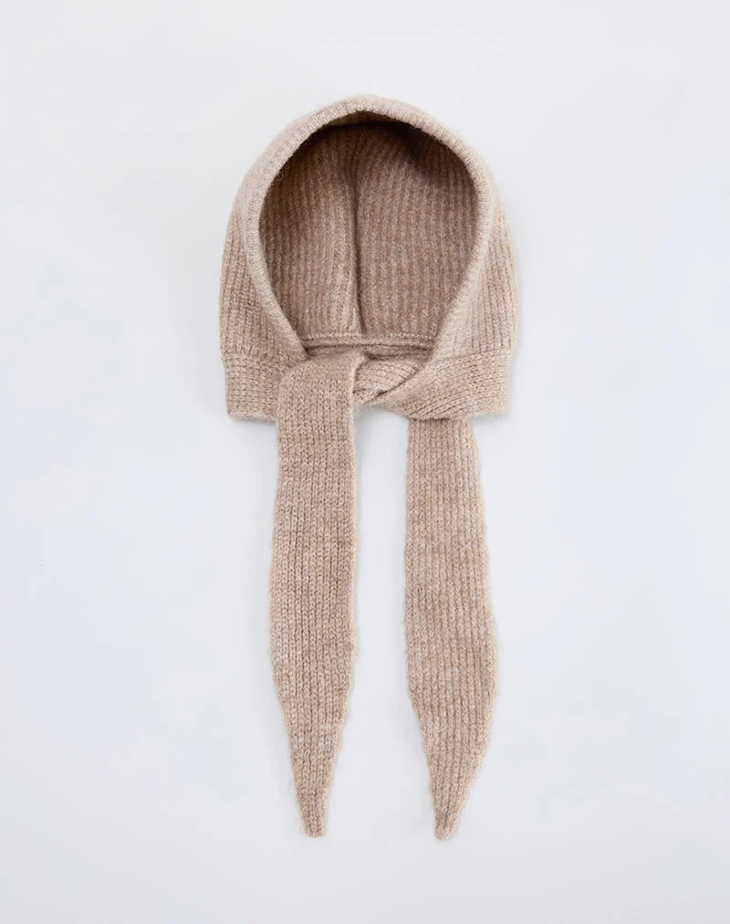 Bonnet en tricot beige