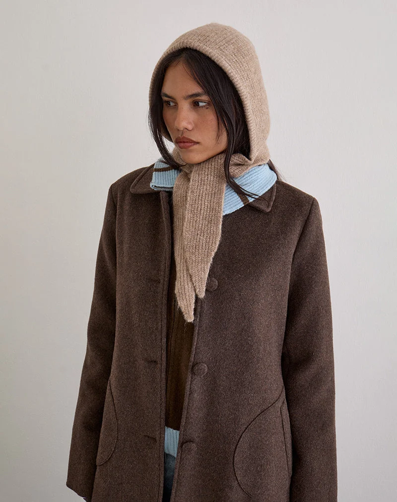 Bonnet en tricot beige