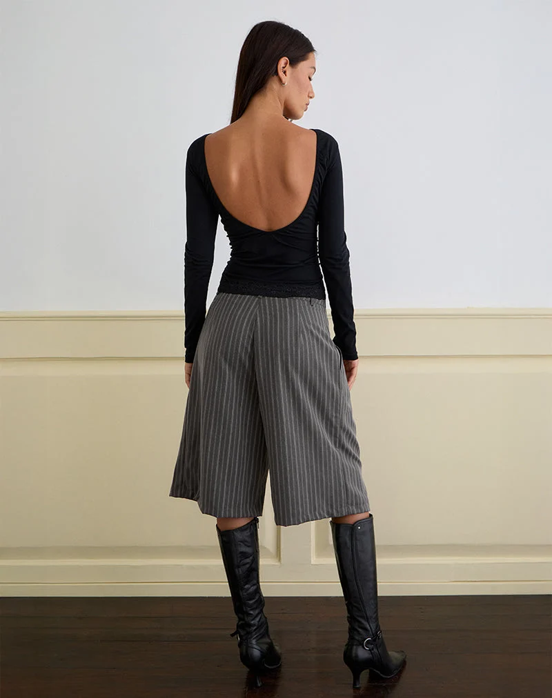 Short Asha en pinstripe anthracite