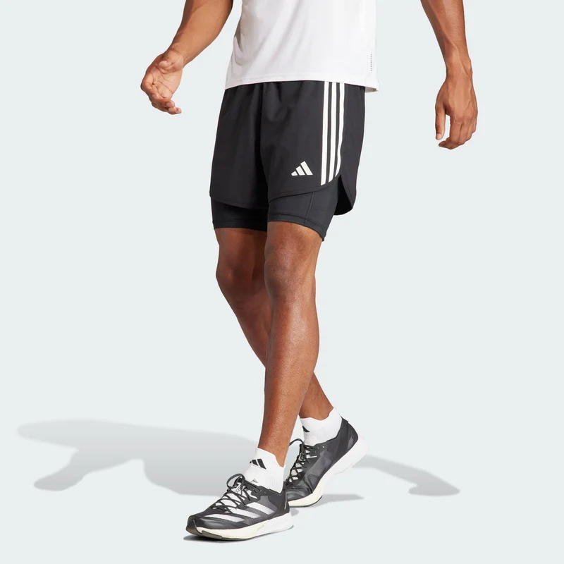 adidas Men Short 2 en 1 Own the Run 3 bandes