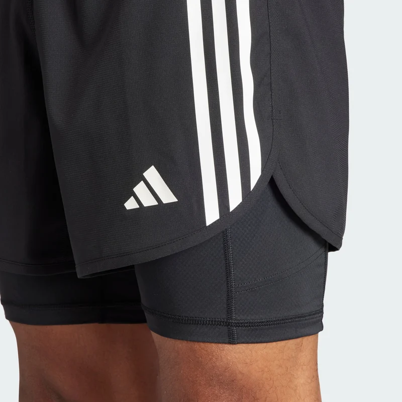 adidas Men Short 2 en 1 Own the Run 3 bandes