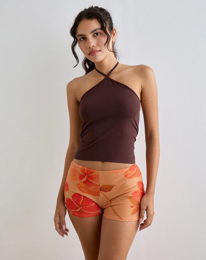 Short Istora, aquarelle Hibiscus Orange