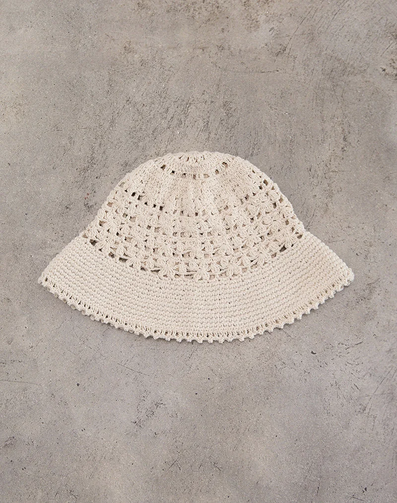 Suno Bucket Hat en crochet Ivoire