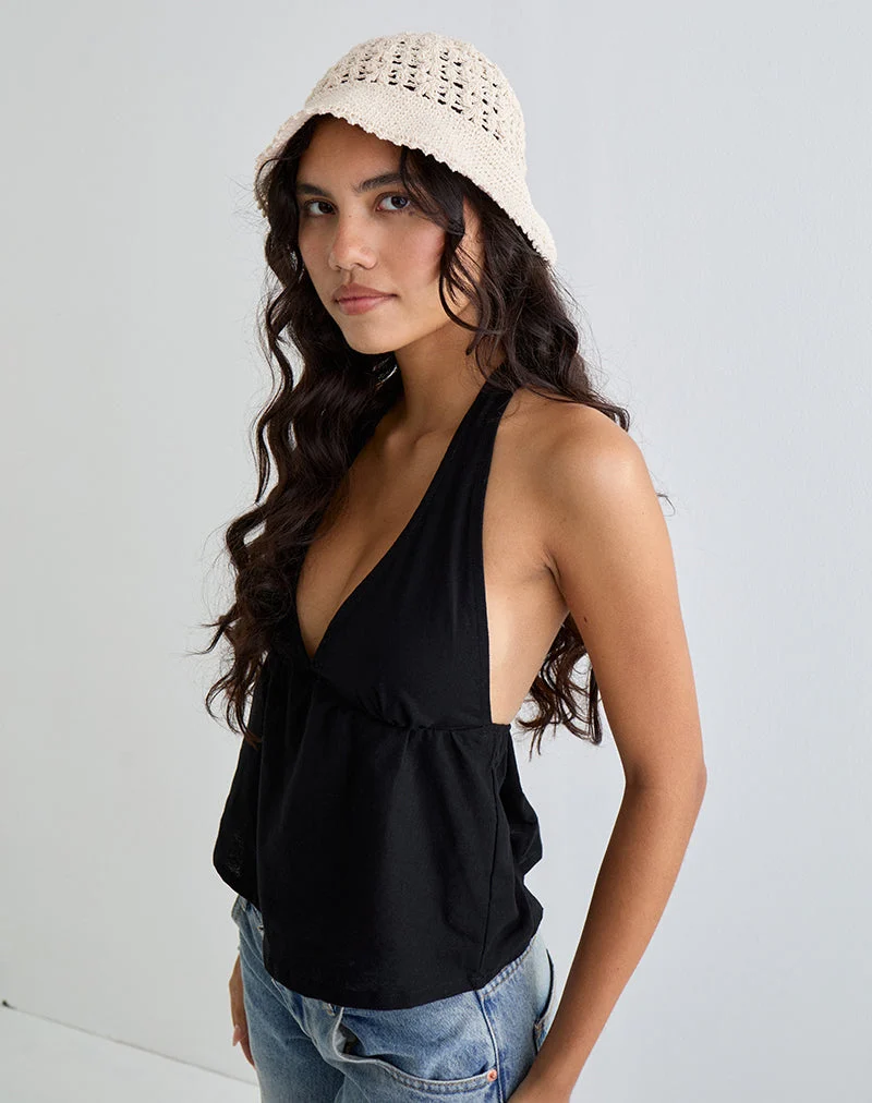 Suno Bucket Hat en crochet Ivoire